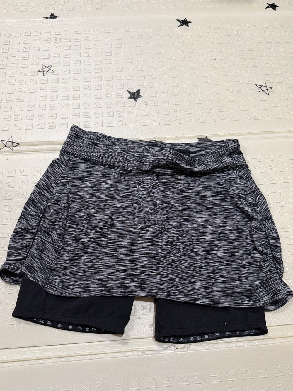 Athleta Black Space-Dye Skort with Built-In Black Shorts